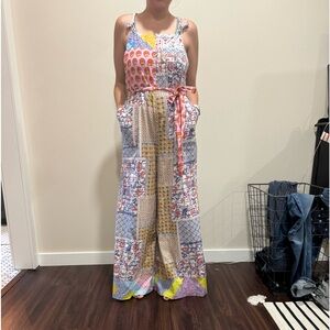 Anthropologie patchwork overalls